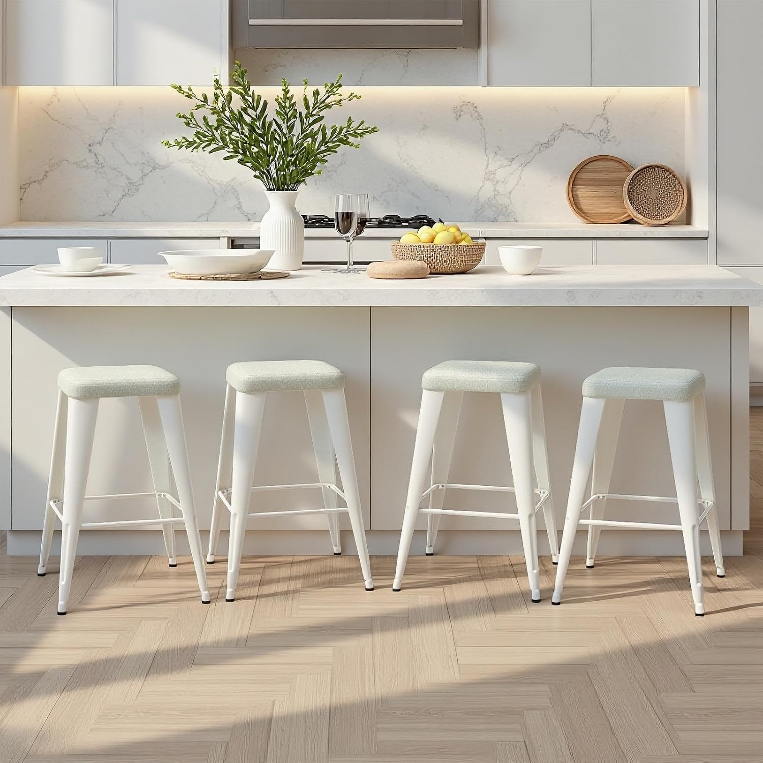 Home Bar Stools - مجموعة من 4 كراسي بار، ارتفاعها