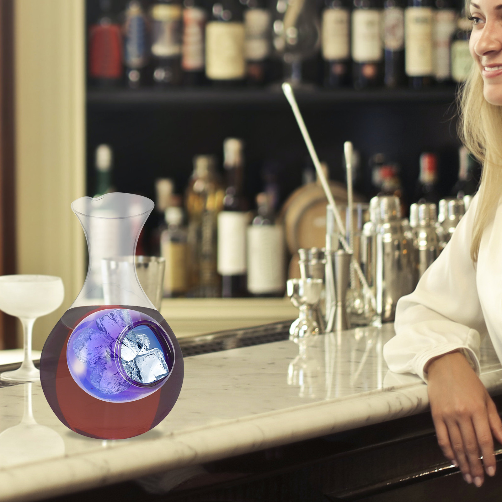 Home Bar Supplies - إبريق نبيذ قابل لإعادة الاستخدام من