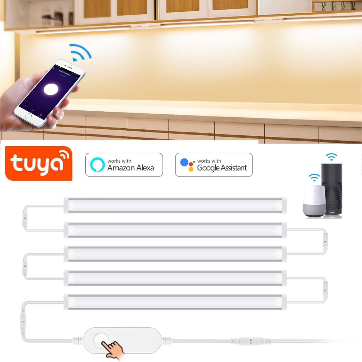 Home Bargains - مصباح Tuya الذكي تحت الخزانة ،