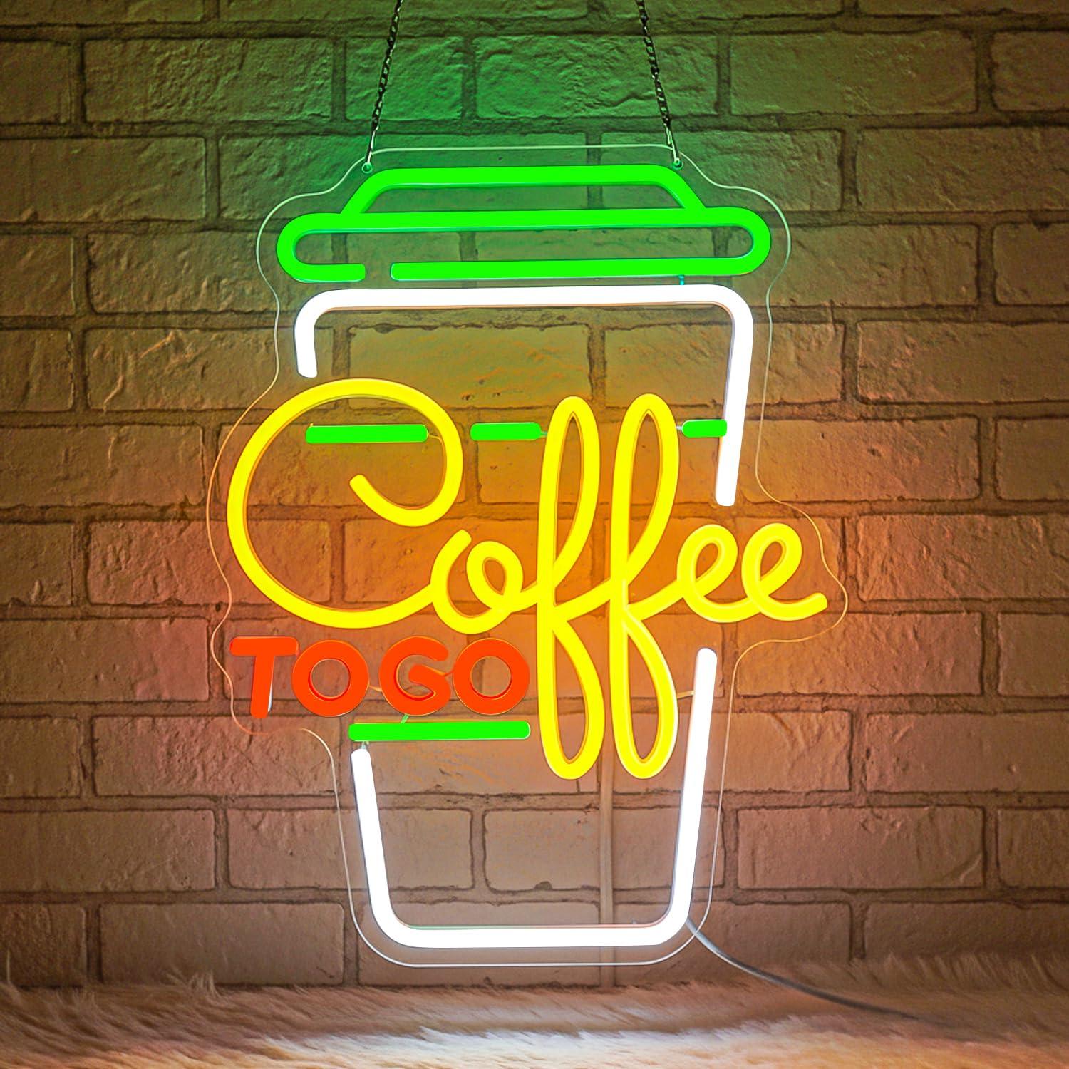 Home Bar And Kitchen - لافتة نيون للقهوة بإضاءة LED قابلة