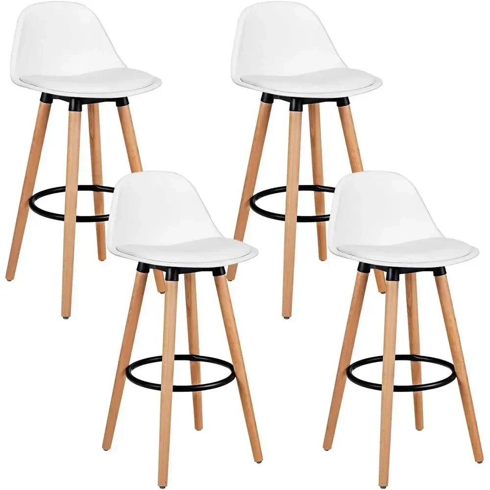 Home Bar Stools - مجموعة من 4 كراسي بار بمقاعد