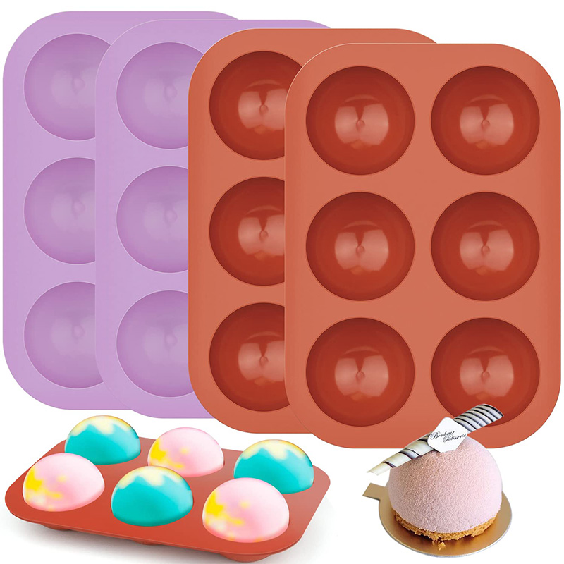 Ice Mold Sphere - 6 تجاويف نصف دائرة قوالب السيليكون