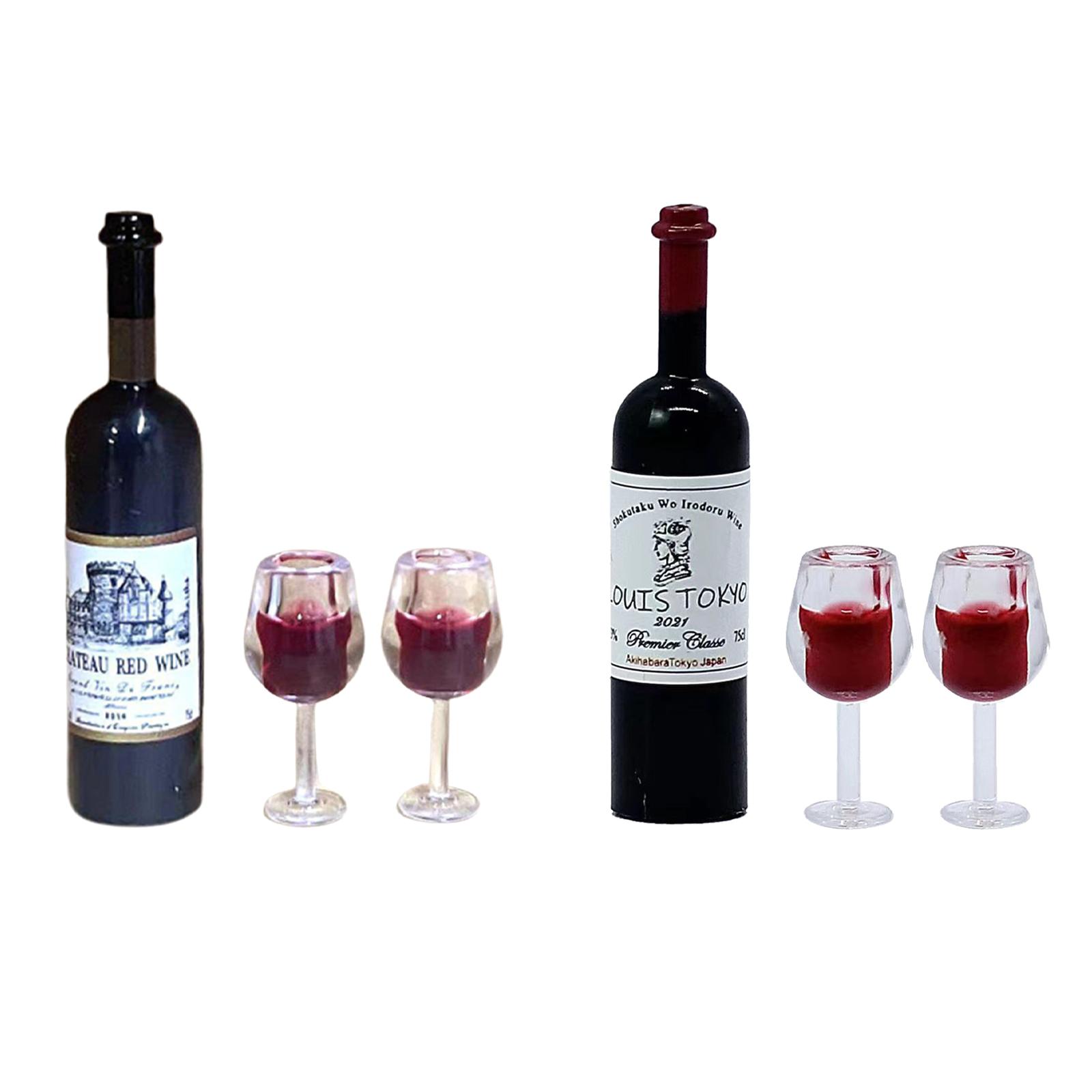 Home Bar Supplies - 1/12 مقياس دمية أكواب زجاجات النبيذ