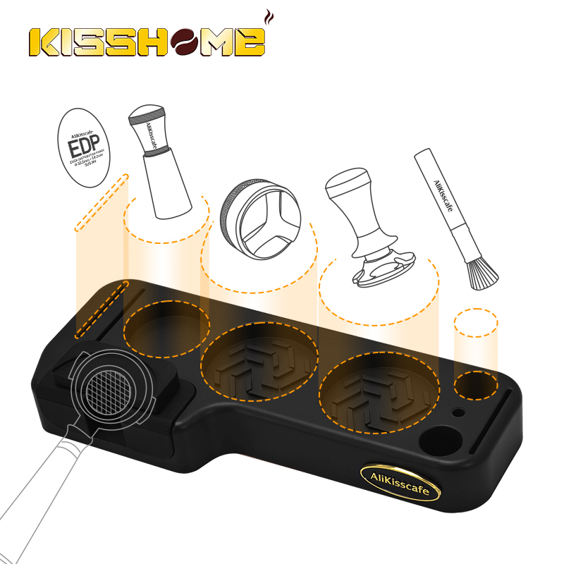 Home Barista - Alikisscafe بساط محطة تثبيت القهوة وحامل