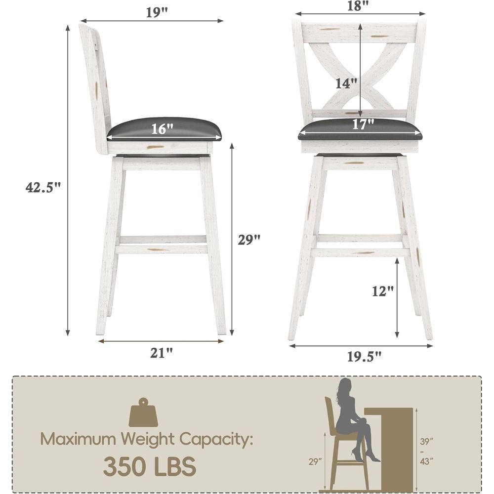 مجموعة من كرسيين دوارين للبار، - مراجعة Home Bar Stools وسعره