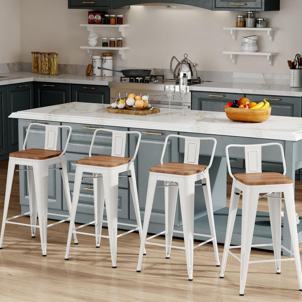 مجموعة من 4 كراسي بار معدنية ص - مراجعة Home Bar Stools وسعره