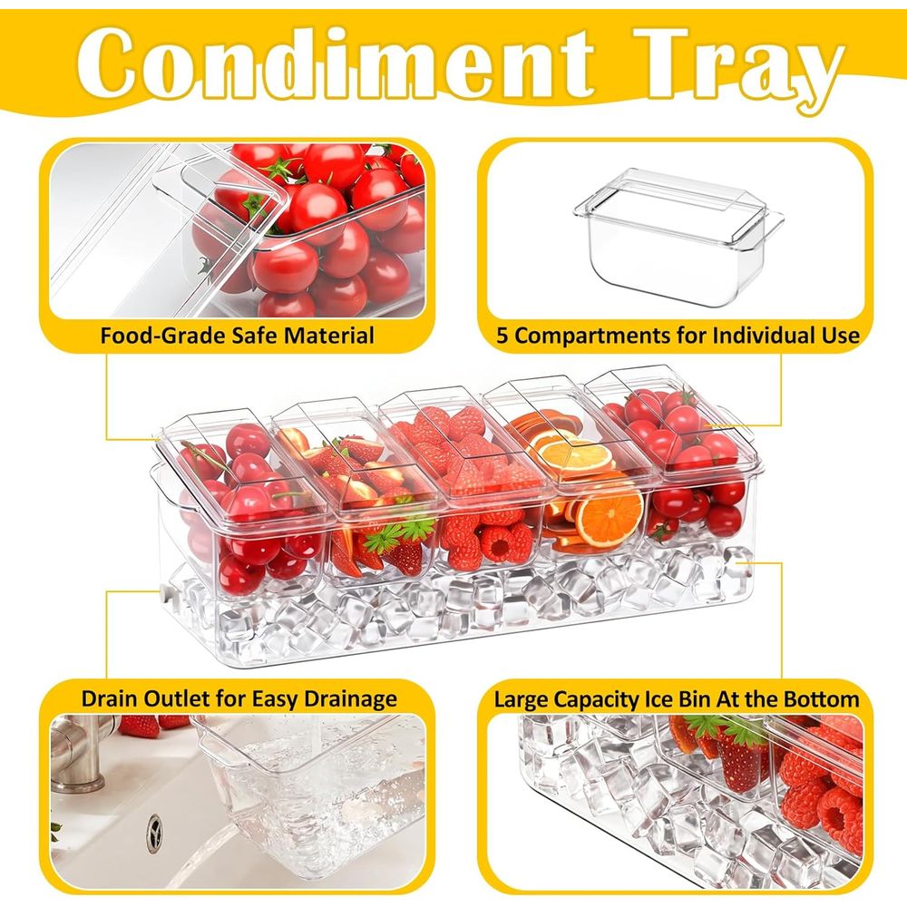 صينية توابل، حامل طعام مبرد لل - مراجعة Garnish Tray Set وسعره