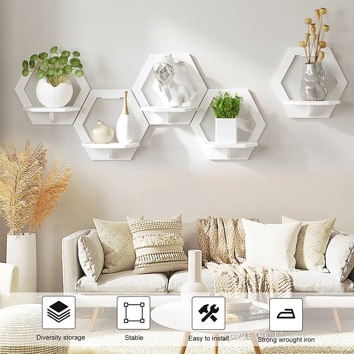 3 قطعة رف جدار مسدس لكمة الحرة - مراجعة Home Bar Shelves وسعره