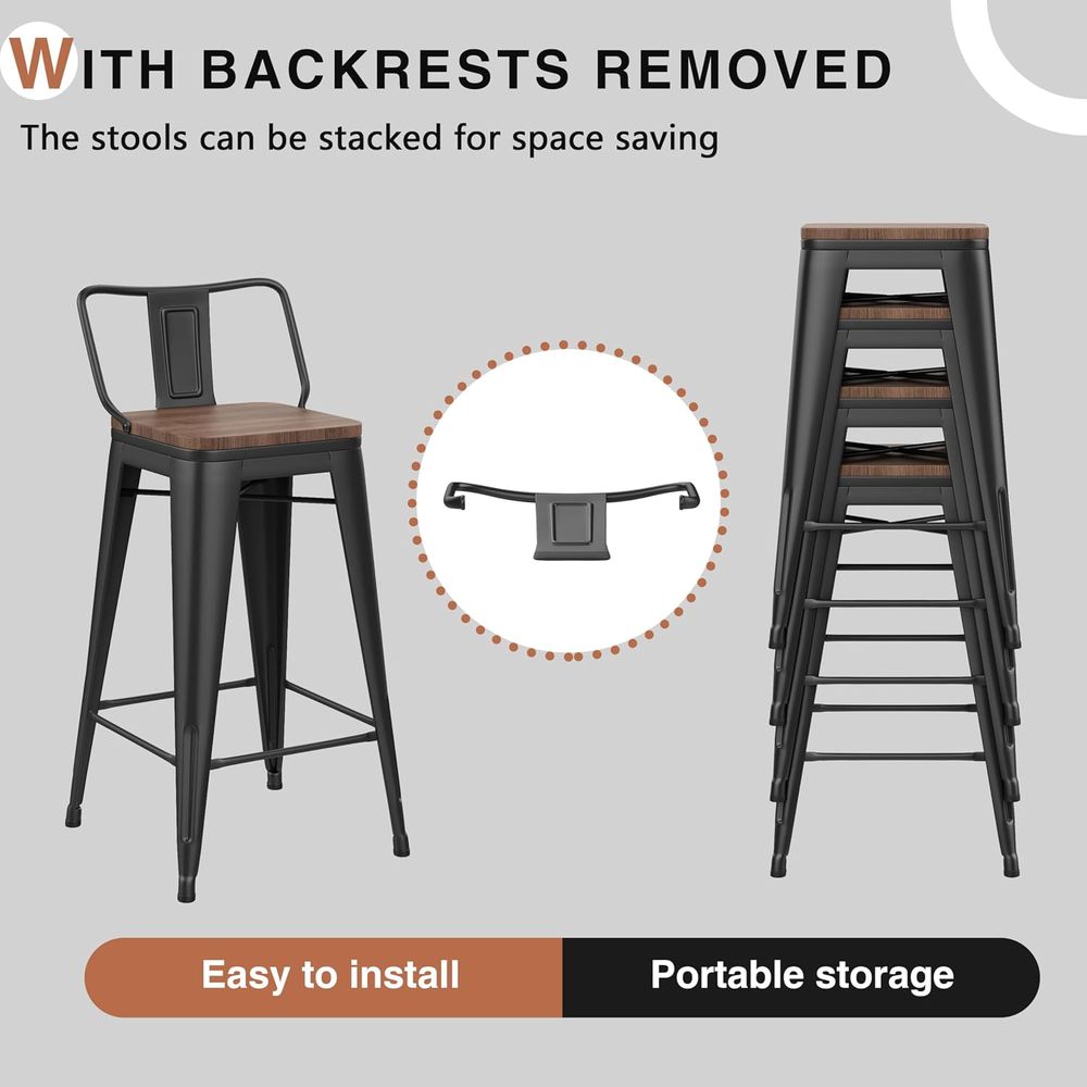 مجموعة من 4 كراسي بار معدنية ص - مراجعة Home Bar Stools وسعره