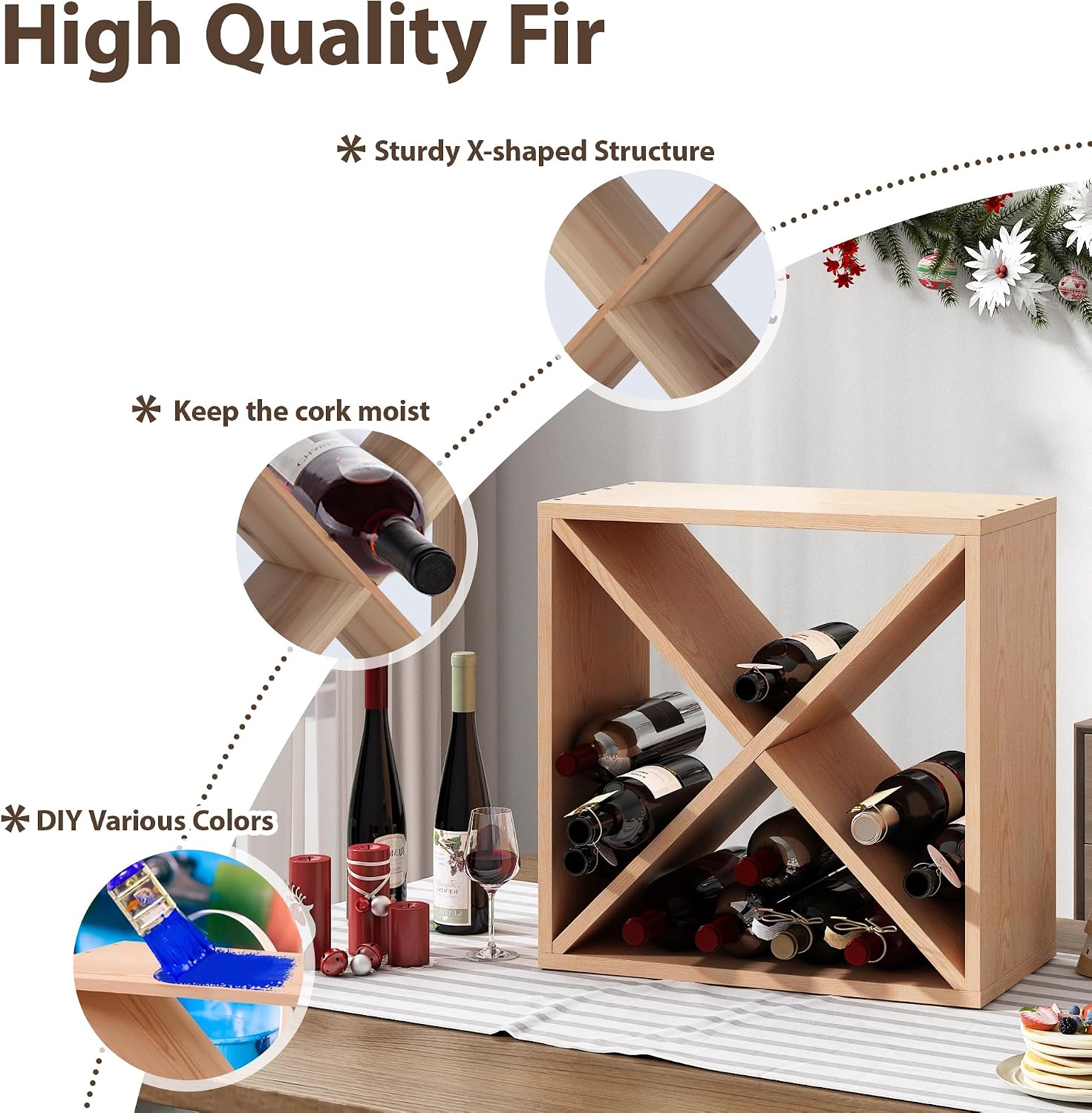 رف نبيذ بسعة 96 زجاجة، وحدة تخ - مراجعة Home Bar Shelves وسعره