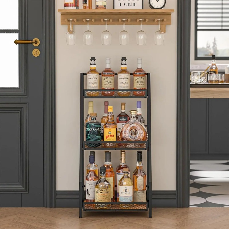 رف نبيذ ثلاثي الطبقات على شكل  - مراجعة Home Bar Shelves وسعره