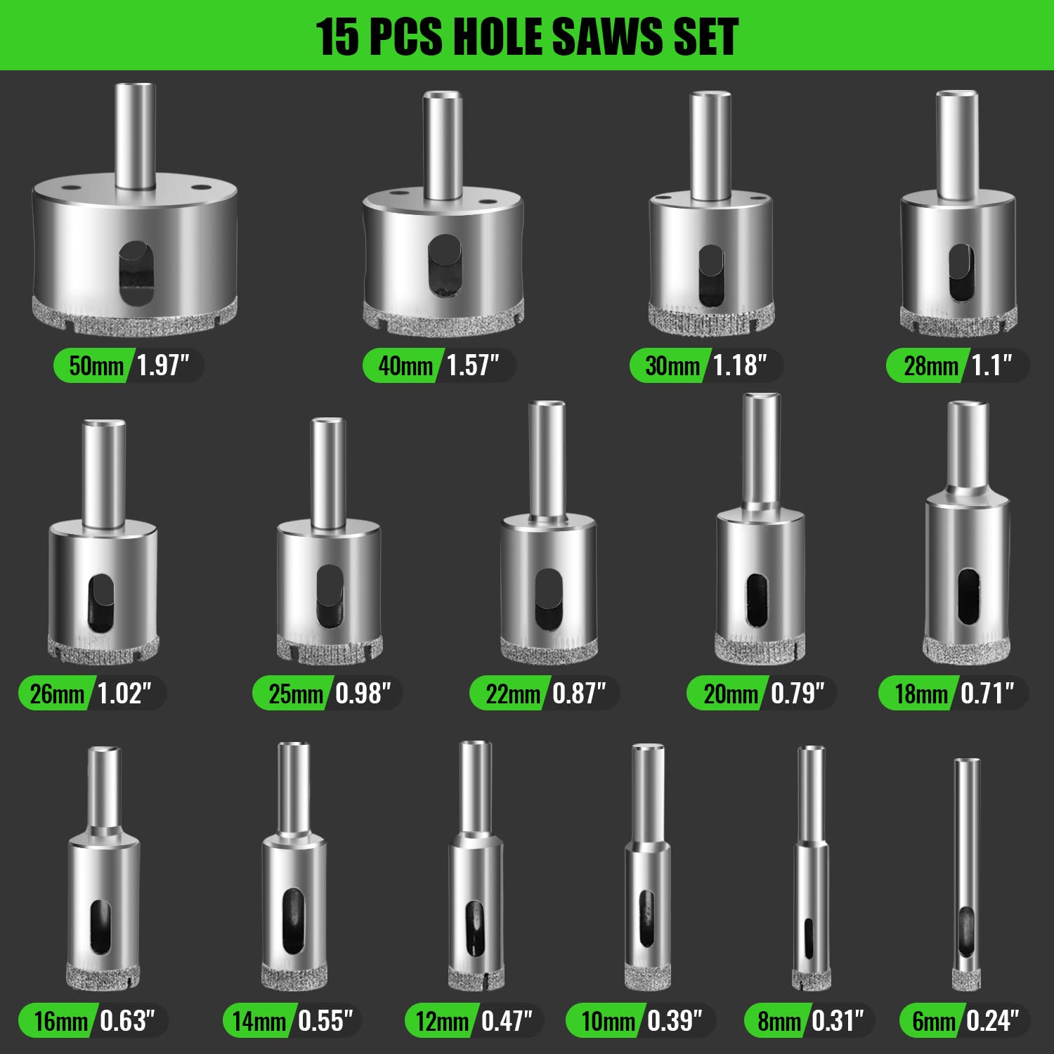 17 قطعة مجموعة لقمة ثقب بلاط ا - مراجعة Jigger Double Sided وسعره